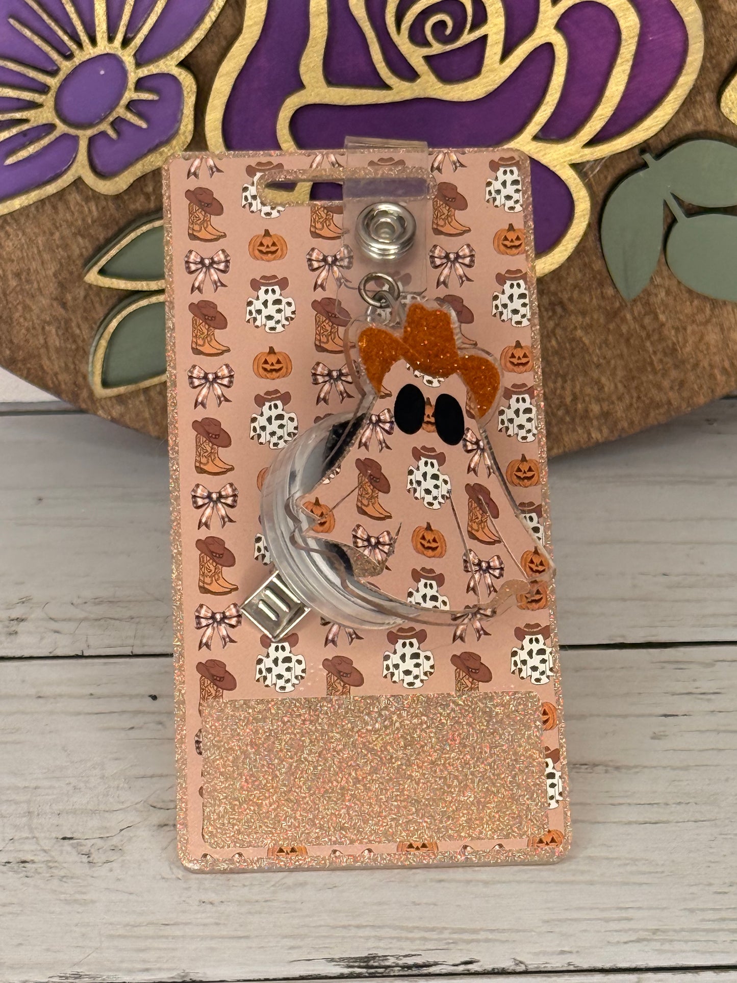 Yeehaw Ghostie Badge Buddy and Topper