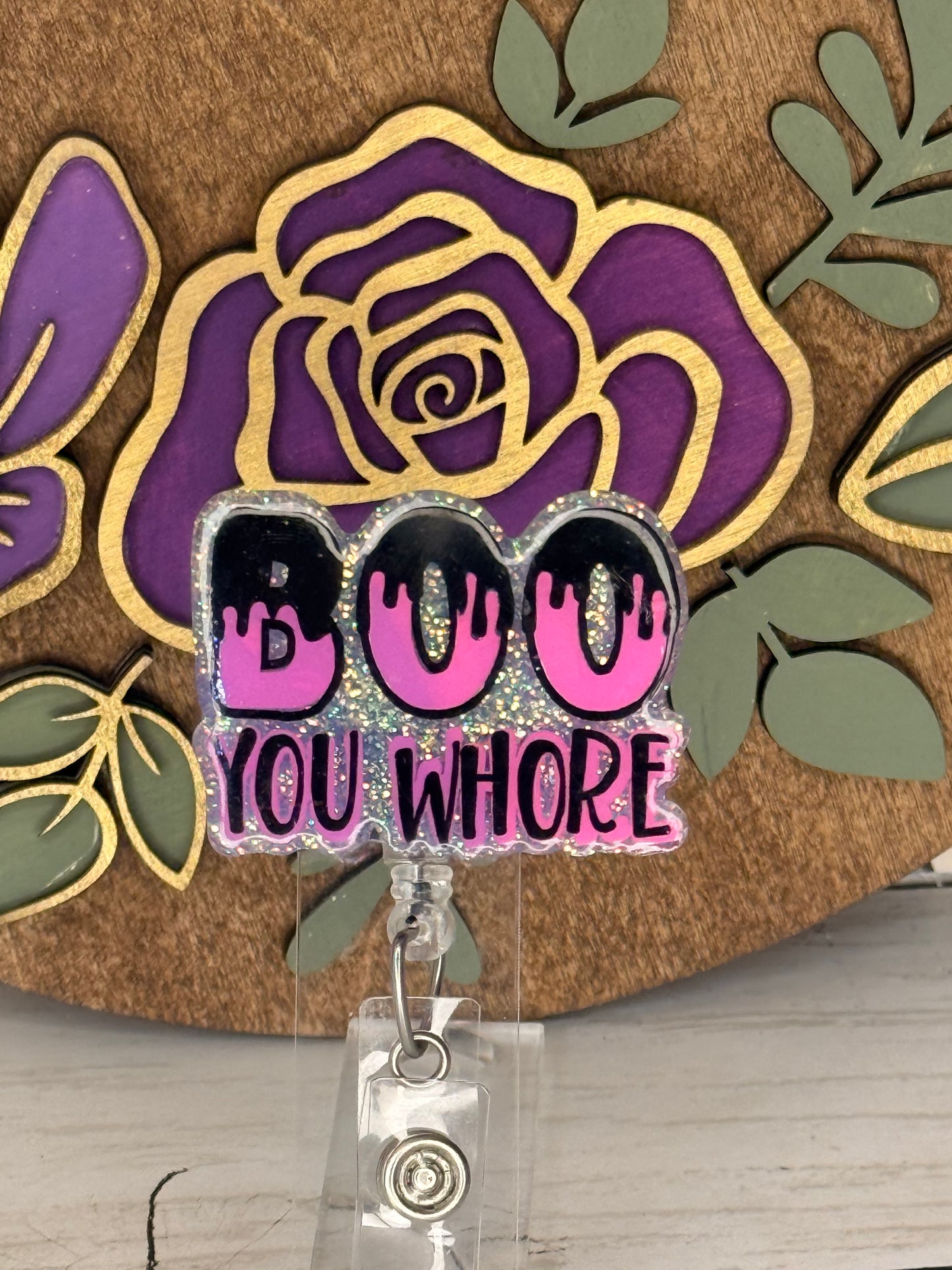 Light Boo You Whore Badge Topper