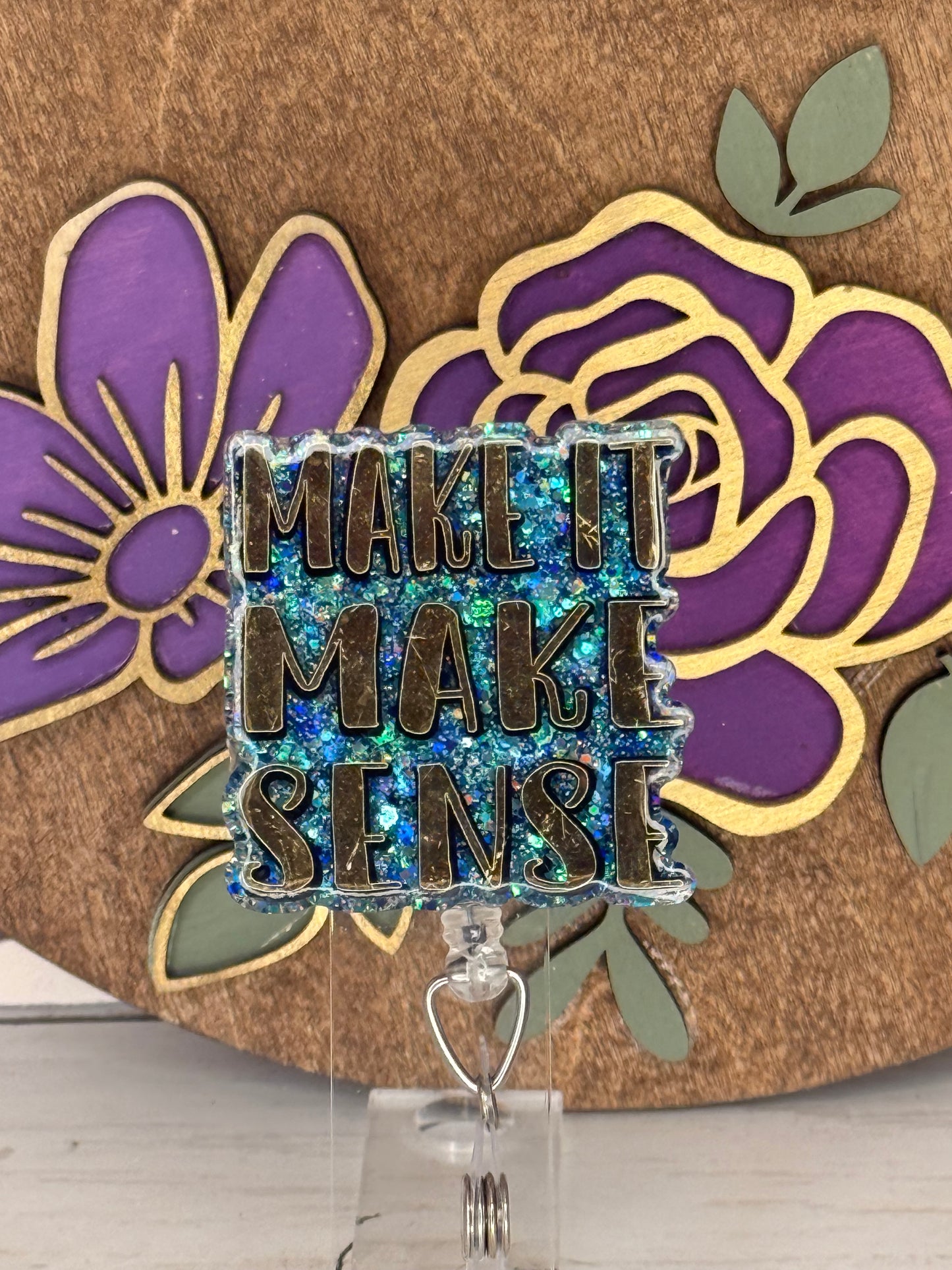 Make It Make Sense Blue & Gold Badge Topper