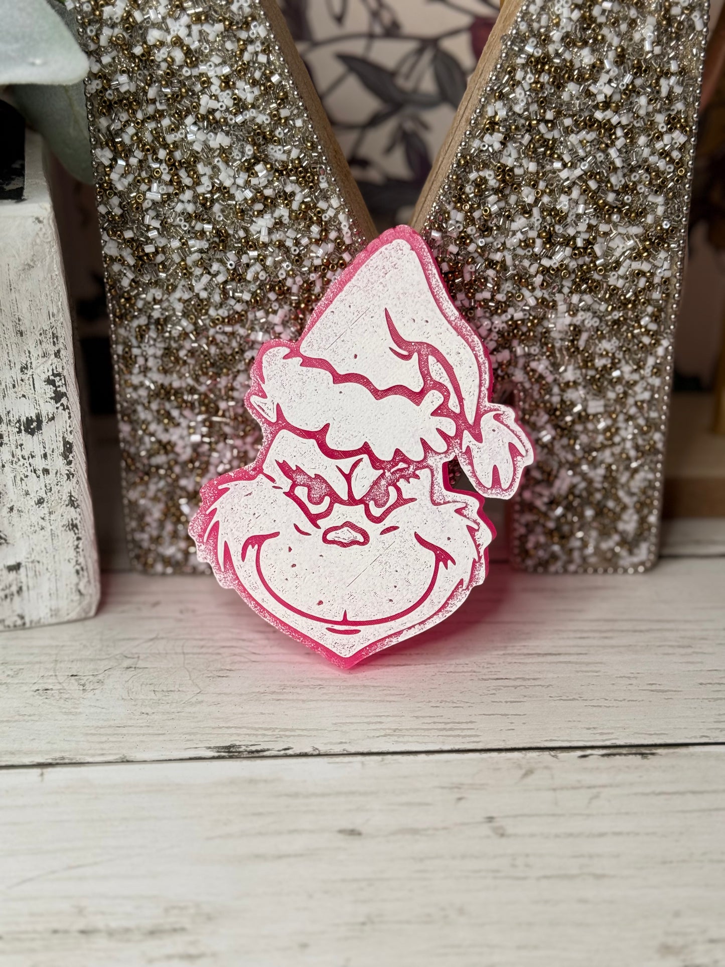 Pink & White Christmas Freshie - Black Raspberry Vanilla