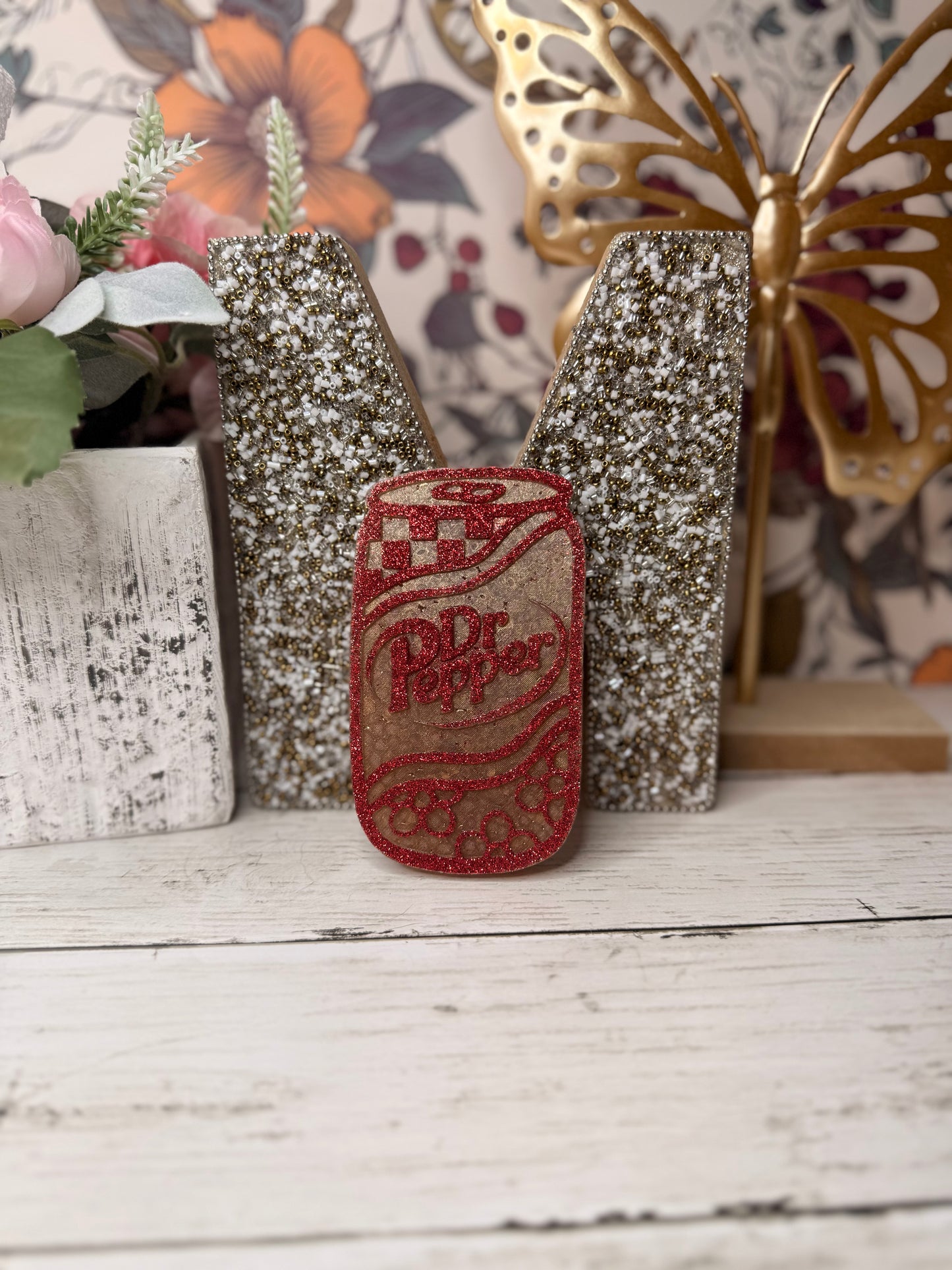 Red Sparkles Dr. Pepper Freshie