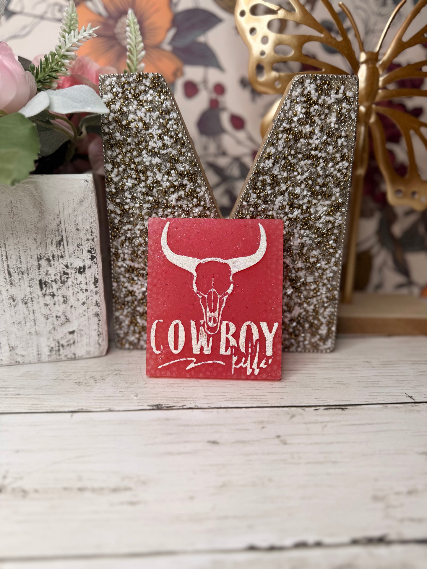 Pink & White Cowboy Killer Freshie - Bow ties & Bourbon