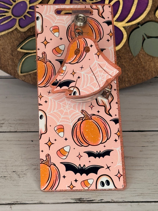 Pumpkin Ghost Topper + Badge Buddy