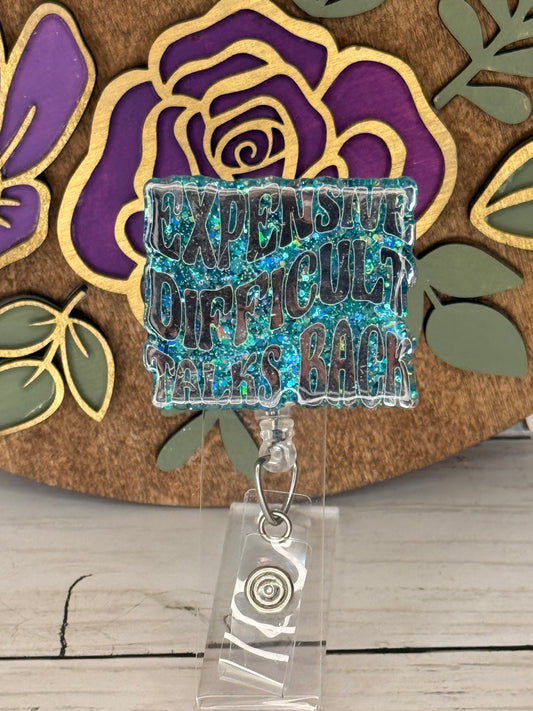 Silver & Blue Expensive & Difficult Badge Topper