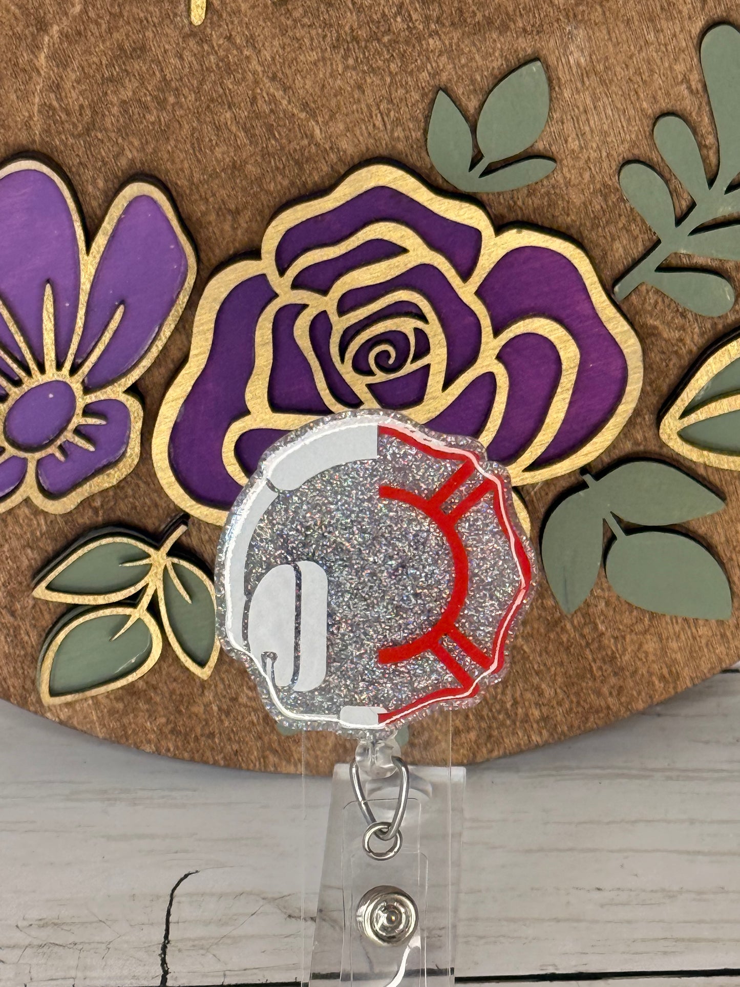 Silver and Red Headset Maltese Badge Topper