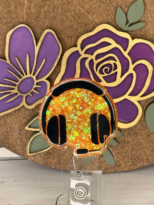 Orange Headset Badge Topper