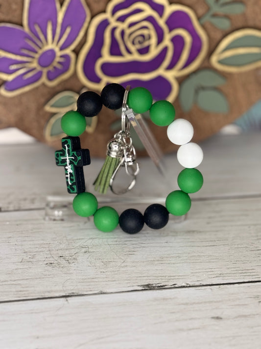 Green & Black Cross Wristlet