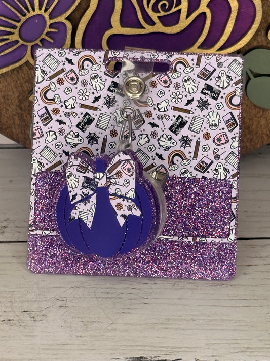 Pumpkin Purple Badge Buddy + Topper