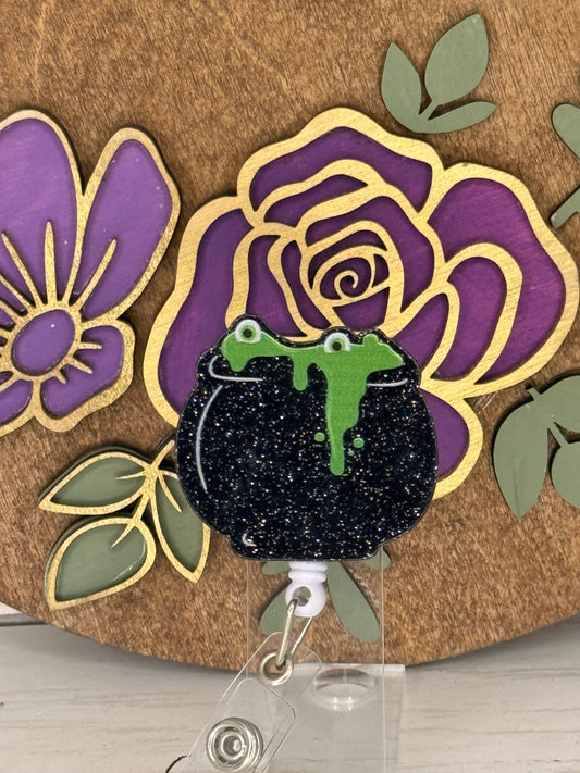Green Goo Bubbling Cauldron Badge Reel