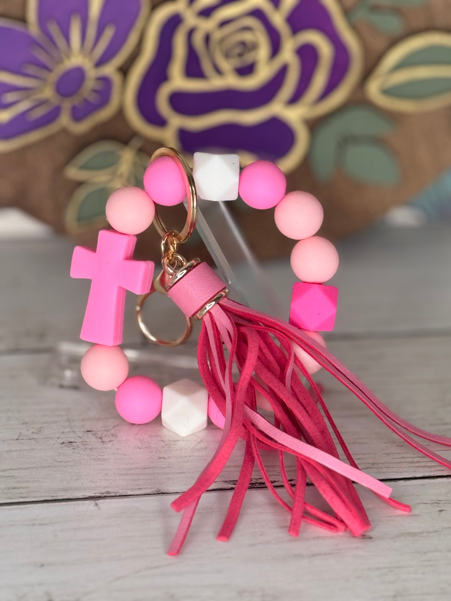 Pink Ombré Cross Wristlet