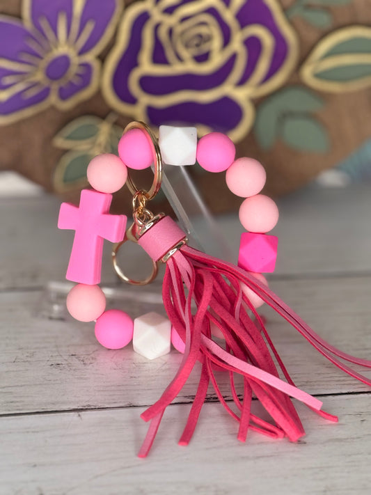 Pink Ombré Cross Wristlet