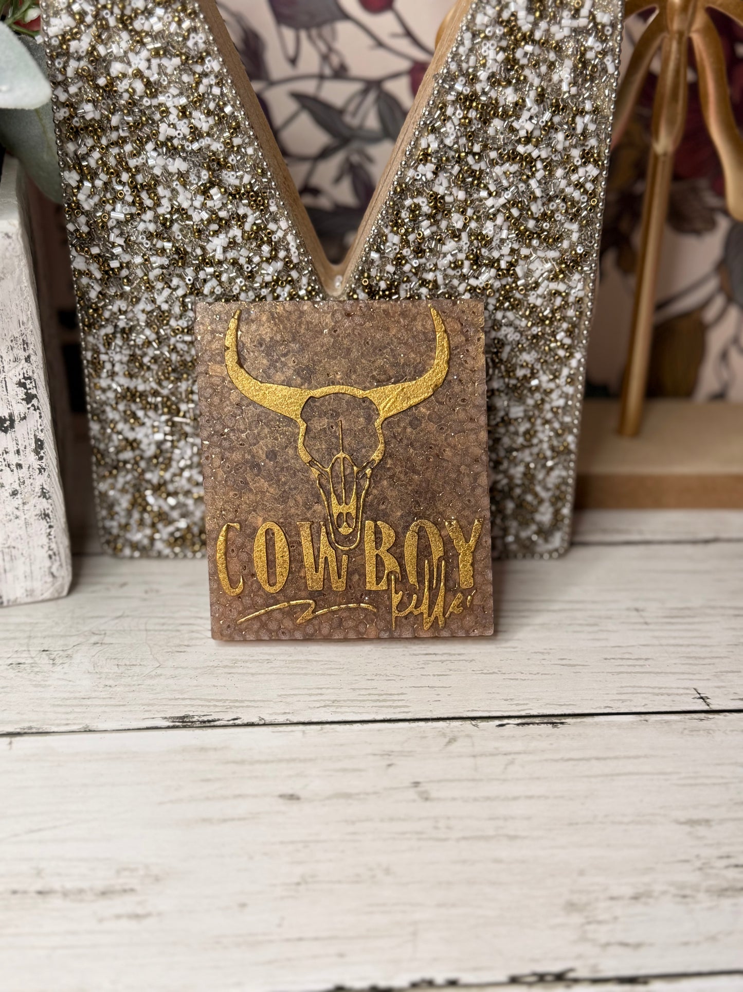 Brown & Gold Cowboy Killer Freshie - Bow ties & Bourbon