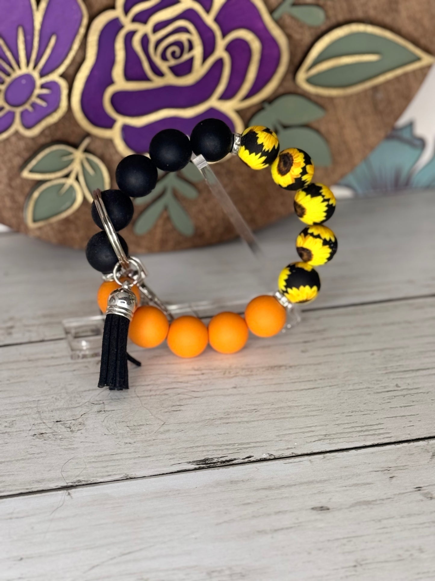 Sunflower & Orange Wristlet