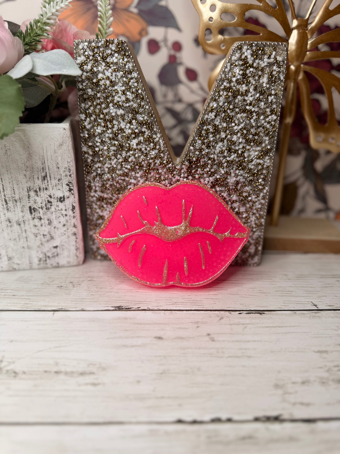 Hot Pink & Gold Lips Freshie - Malibu Barbie