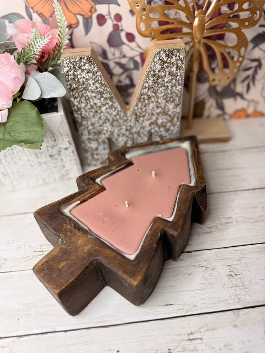 Christmas Tree Dough Bowl Candle