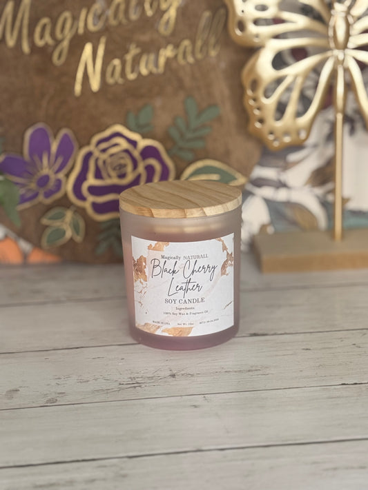 Black Cherry Leather Candle