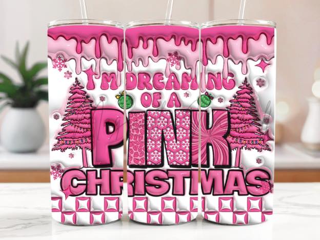 Pink Christmas Tumblers