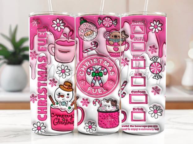 Pink Christmas Tumblers